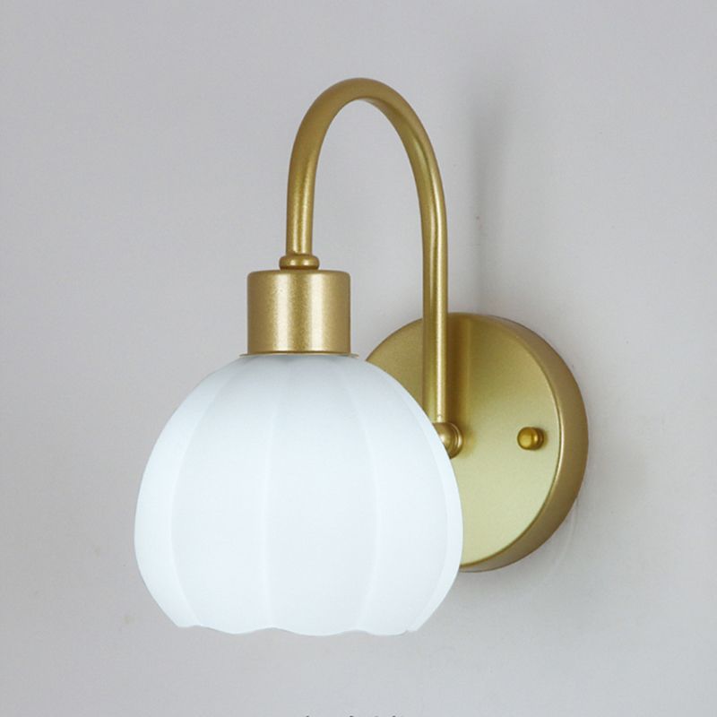 Glass Shade Wall Mounted Sconce Modern 1-Light Wall Lights for Bedroom