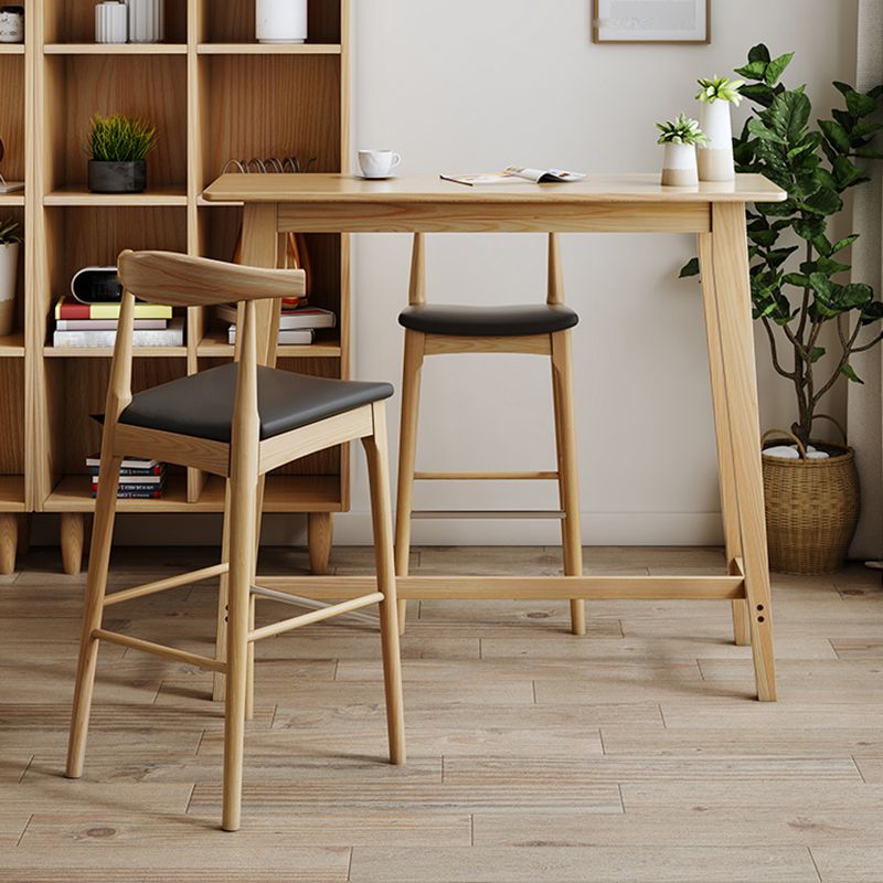 1/2/3 Pieces Counter Height Pub Set in Full Natural with Solid Wood