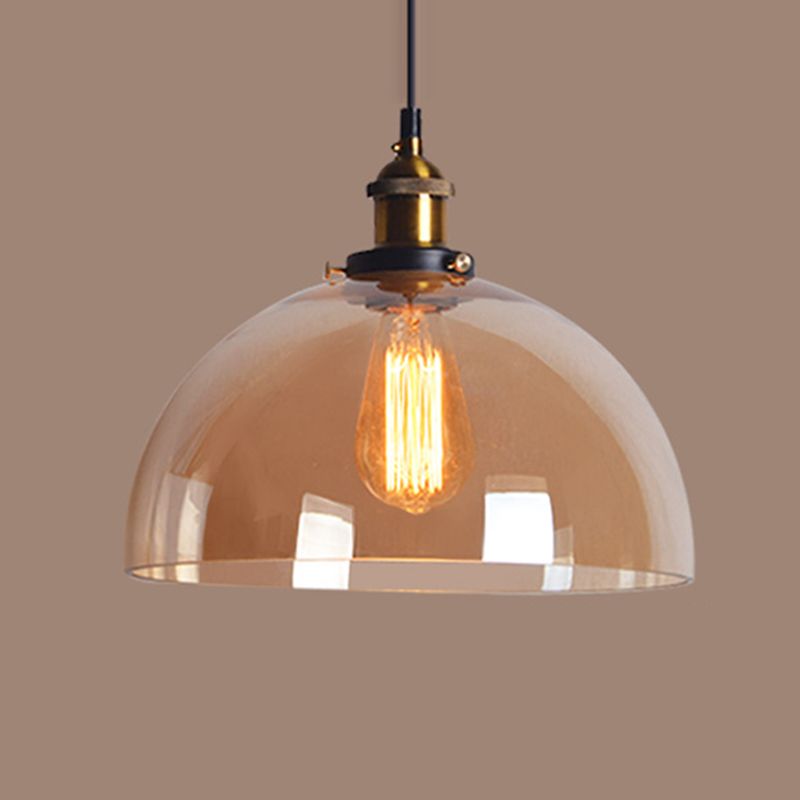 Vintage Industry Style Hanging Light Glass Shade Simplicity Single Bulb Pendant Light for Bedroom Dining Room