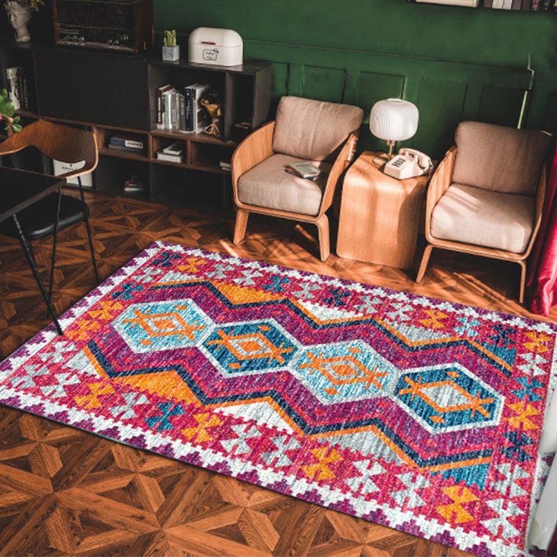 Multi-farbige Americana Teppich Polyster Geo gemustert in Indoor Teppich Haustierfreundliche Nicht-Schlupf-Hinterfläche Teppich zur Dekoration
