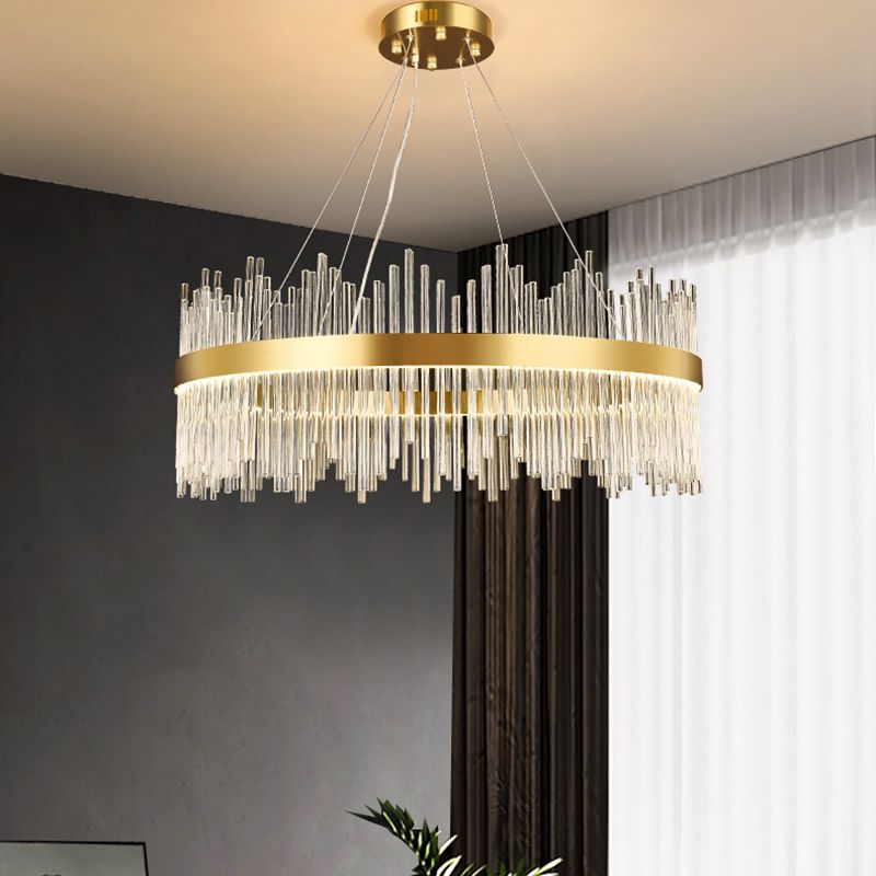 Crystal Hanging Lamp Fixture Modern Style Pendant Lamp for Living Room