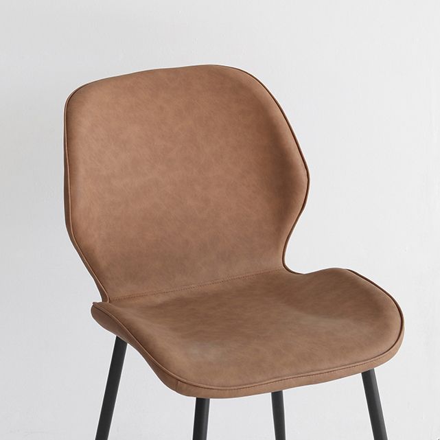 Silla de comedor de cocina de estilo moderno, sillas laterales sin brazos con respaldo de alas, de metal