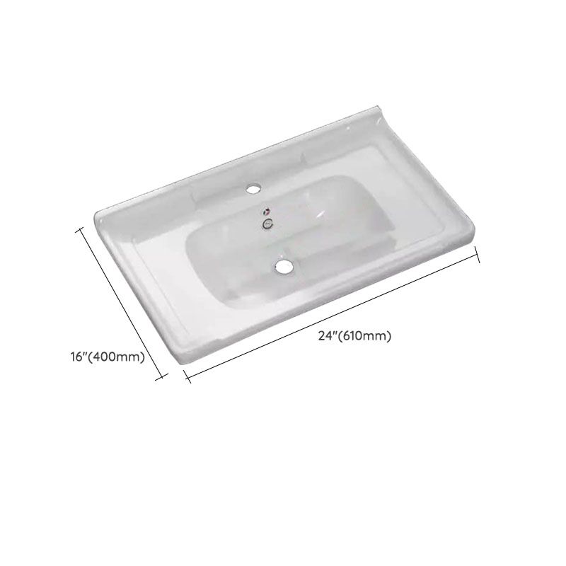 Modern Bathroom Sink Porcelain with Overflow Drop-in Bathroom Sink(Not Included Faucet)
