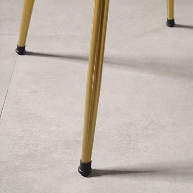 Glam Style Side Chair Armless Solid Back Dining Chair for Dining Room