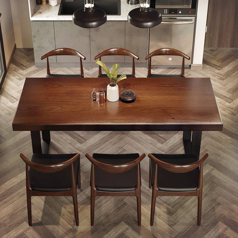 Industrial Solid Wood Furniture 1/4/5/7 Pcs Standard Height Dining Room Table Set