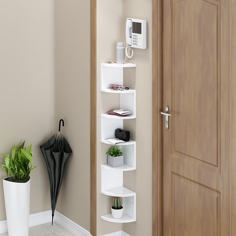 Contemporary Wall Mounted Bookcase Engineered Wood Bookshelf for Home Office