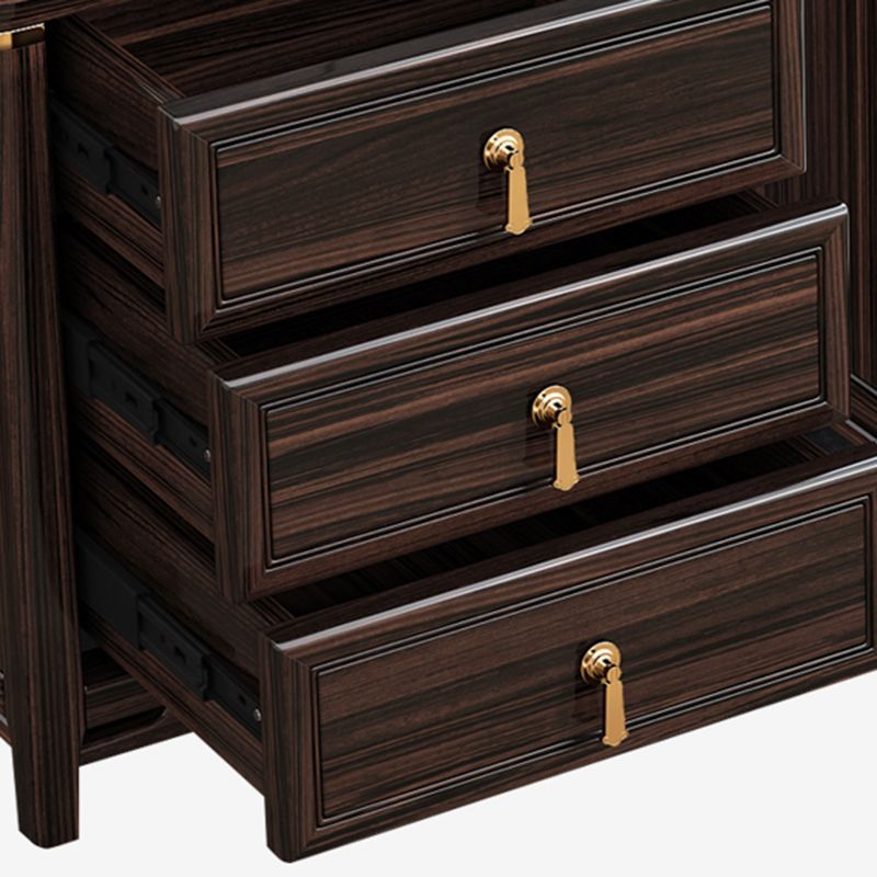 Solid Wood Storage Cabinet Mid-Century Modern Soft Close Drawers Side Cabinet