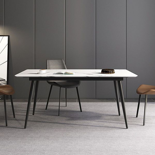 Mesa de piedra rectangular moderna contemporánea 4 patas de la sala de cena