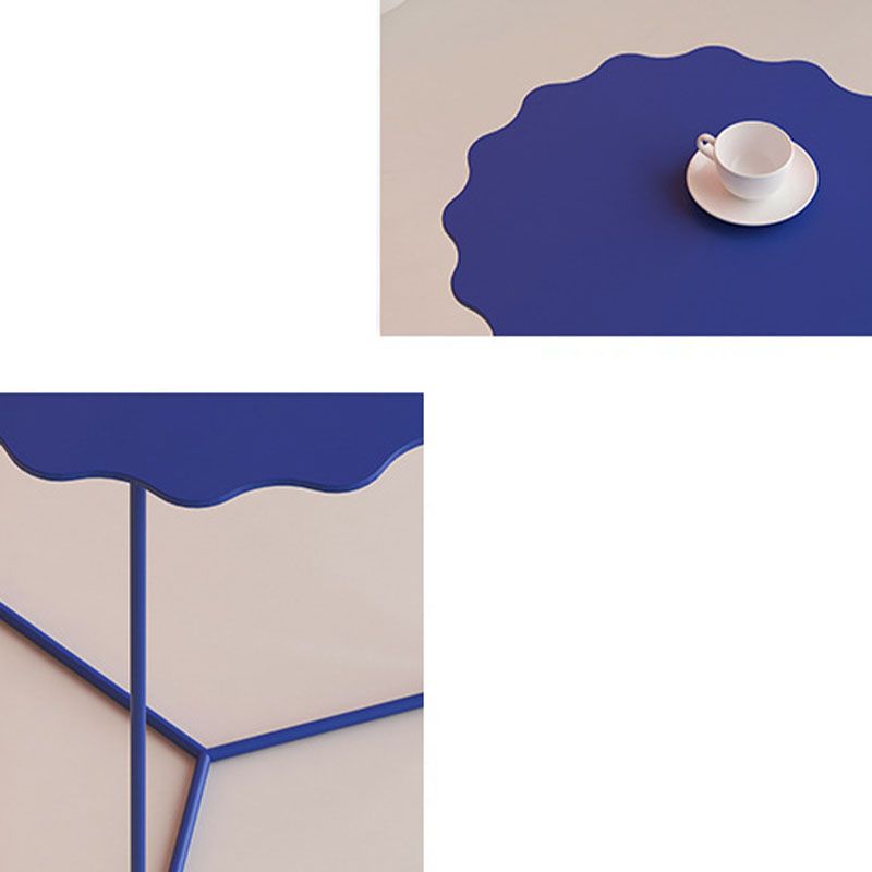 19.68" Tall Cross Legs End Table Metallic Blue Accent Side Table