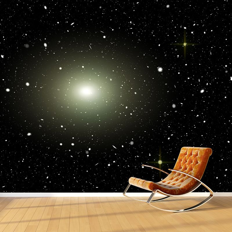 Outer Space Mural Wallpaper Creative Wall Covering for Kids Nursery Bedroom