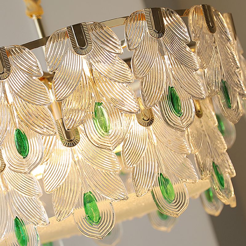 Contemporary Style Geometry Pendant Chandeliers Glass Hanging Chandeliers in Gold