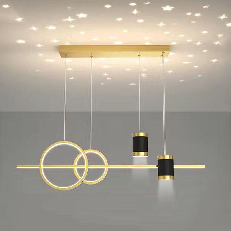 Contemporary Style Linear Shape Island Lighting Ideas Metal Island Pendants