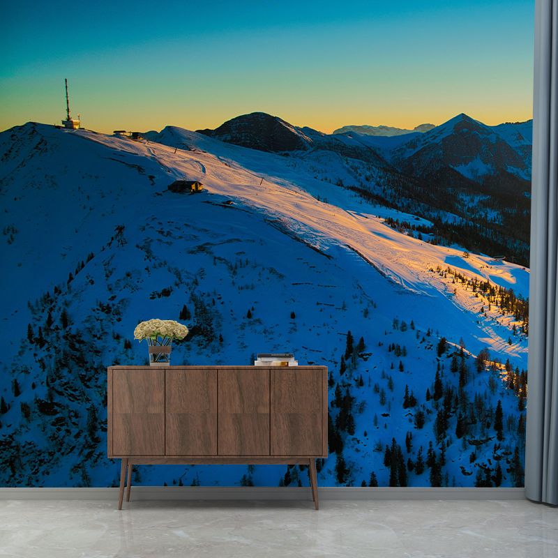 Mountain View Wall Mural Wallpaper Modern Style Mildew Resistant for Bedroom