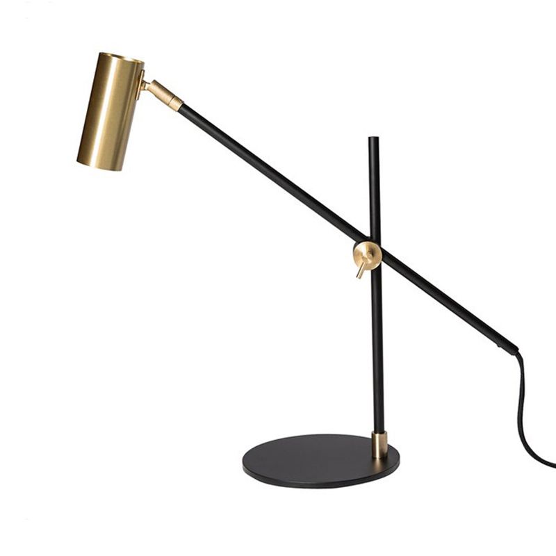 Cylinder Table Lamp Mid Century Modern Metal 1 Light Night Table Lamps