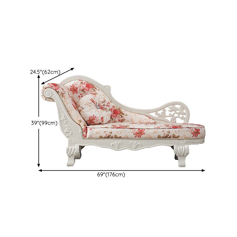 French Country Chaise Lounge Couch Flower Chaise with One Armed