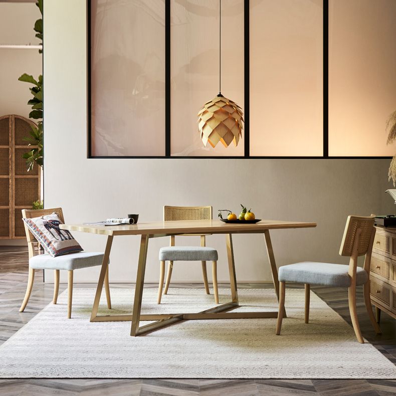 Modern Furniture Set 1/4/7 Pieces Rectangle Table Set with Solid Wood Dining Chairs