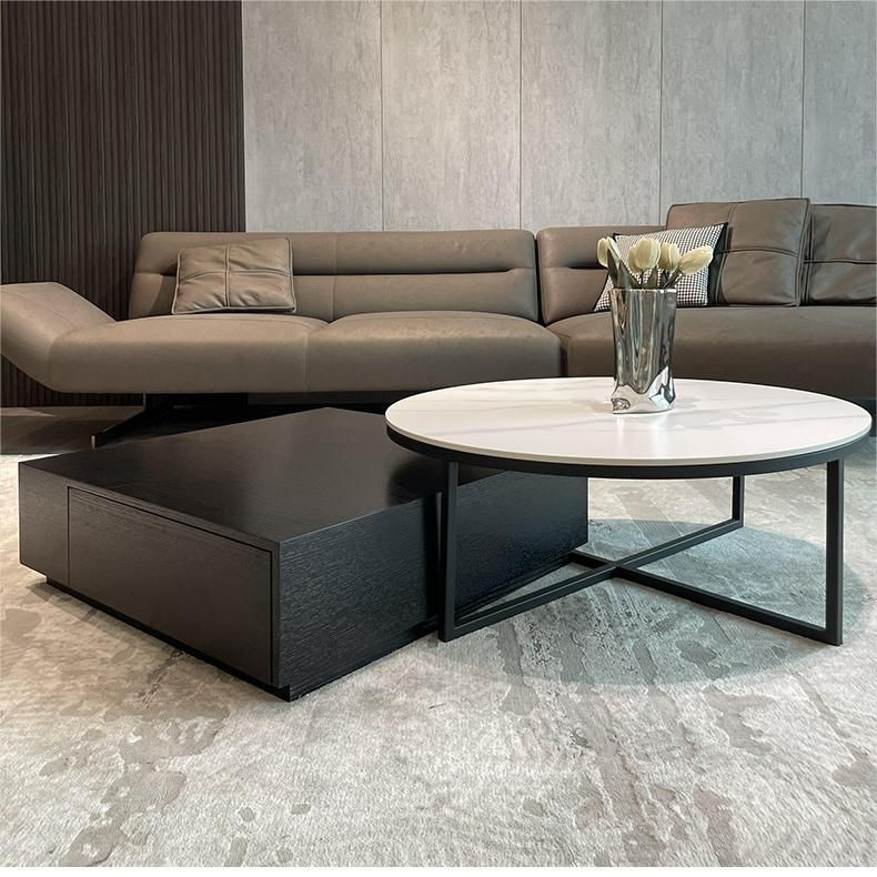 Abstract Coffee or End Table Contemporary Slate Coffee Cocktail Table