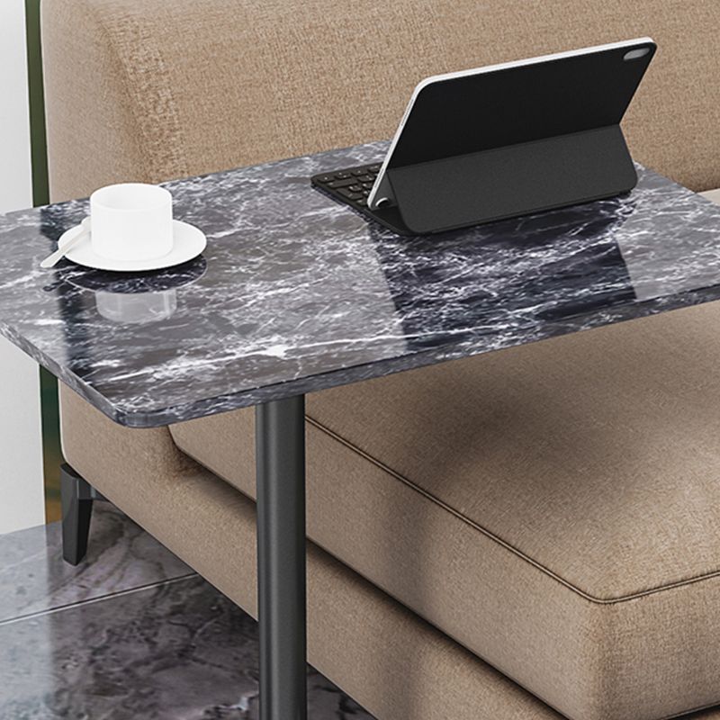 Modern Wood End Slide Table Rectangular Minimalist Sofa Corner Table