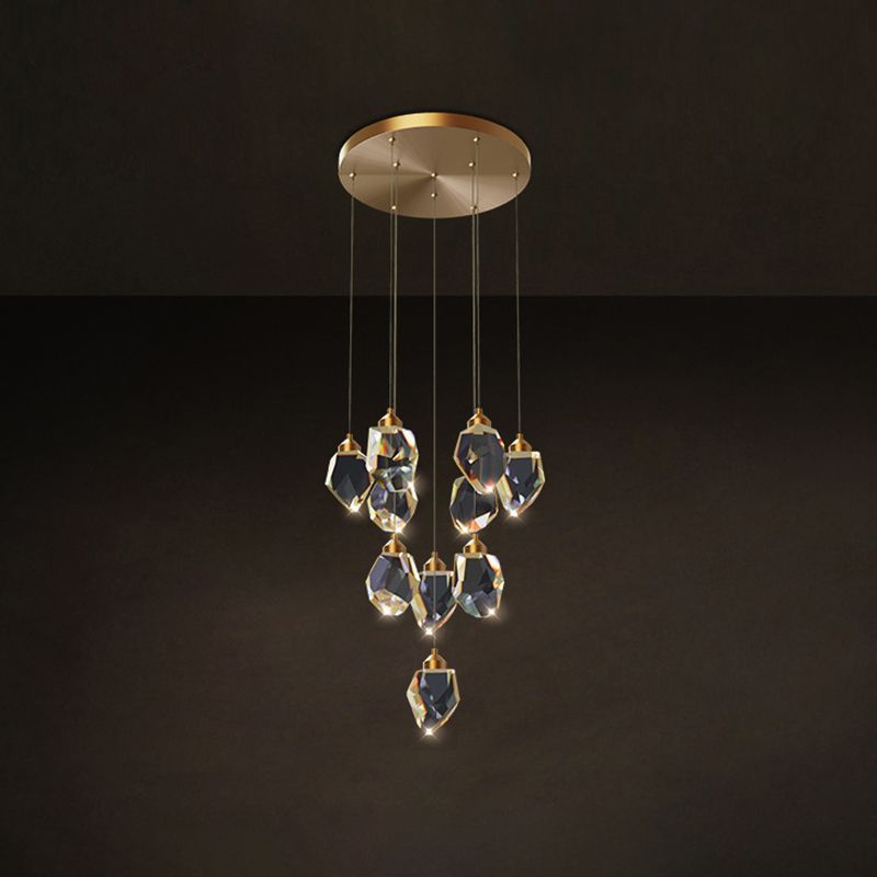 Zeitgenössische LED Hanging Deckenleuchte Kristall geometrische Deckenleuchte