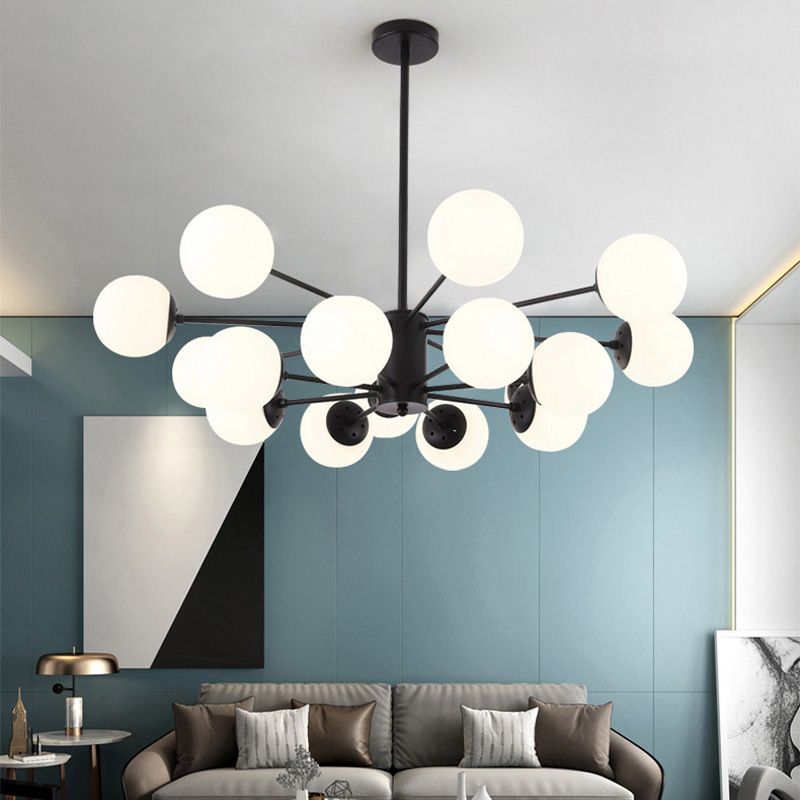 Modern Glass Shade Chandelier Globe Multi Light Chandelier Pendant for Bedroom