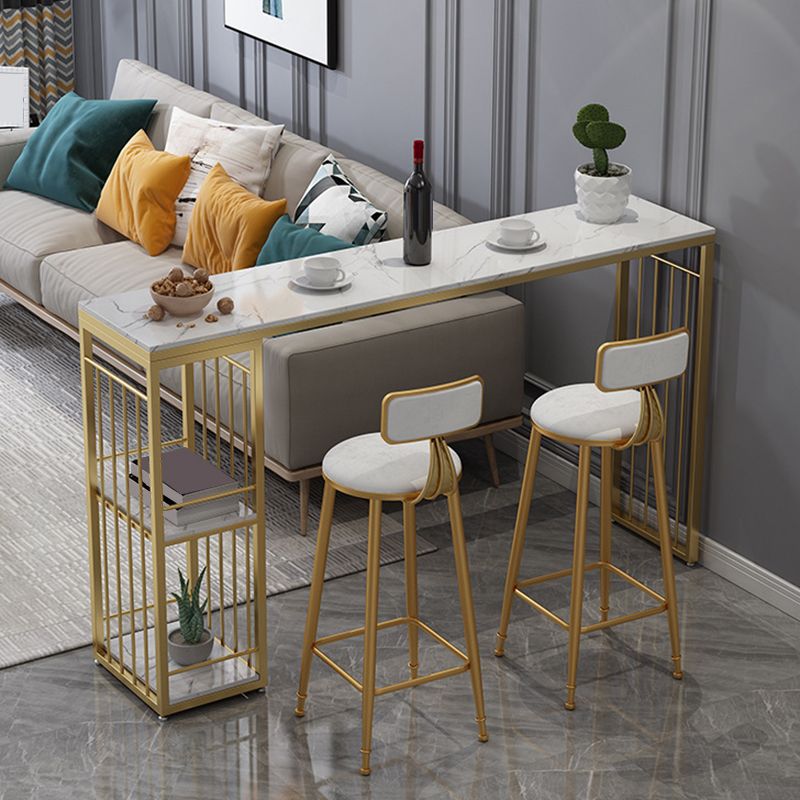 Rectangle Pub Table Glam Style Bar Height Bar Table for Breakroom