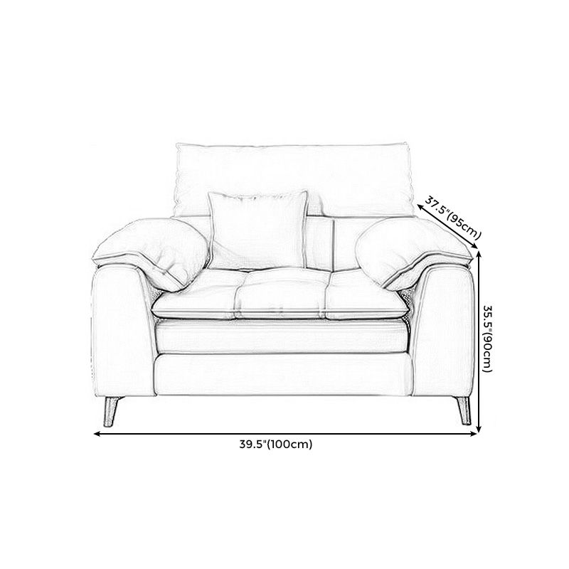 Faux leather Sectional Pillow Top Arm Beige Sectional for Living Room