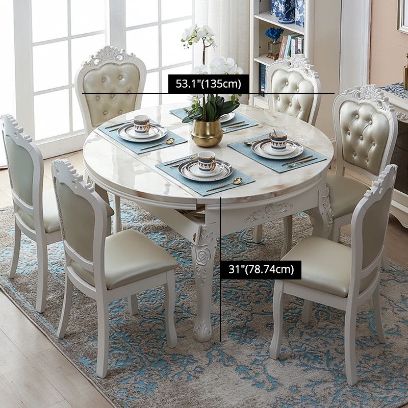 Victorian Dining Room Set Standard Height with Rectangle Top 4 Legs Base Dining Furniture