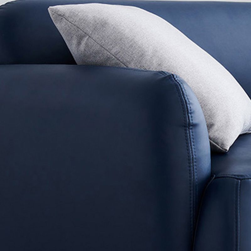 Faux Leather Recessed Arm Sofa Contemporary Standard Sofa,  31.49" W