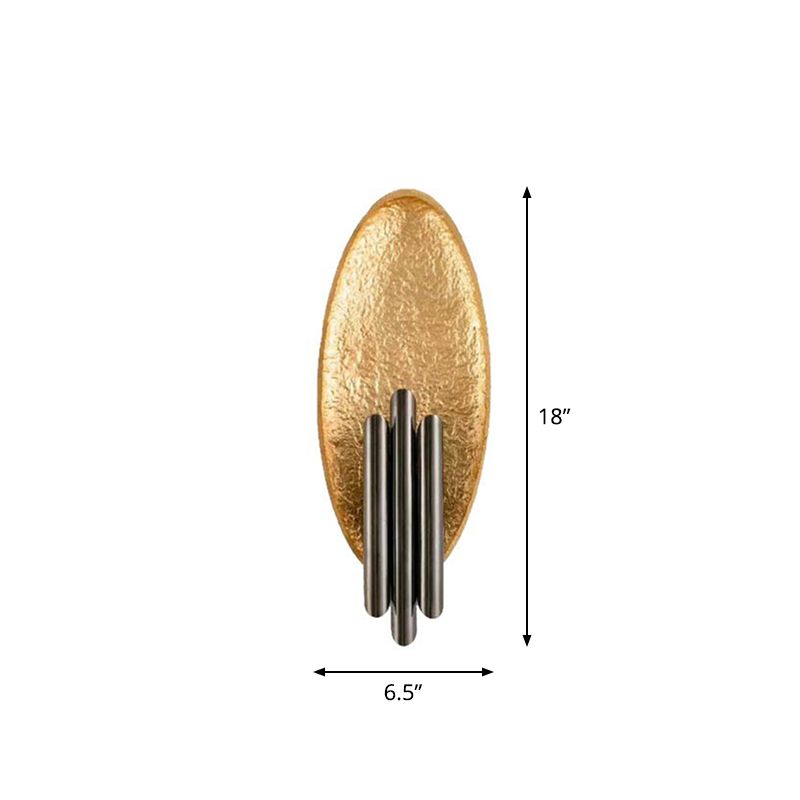 Simplicity Oval Sconce Fixture 2-Light Metal Living Room Wall Mount Lamp with Tube Shade