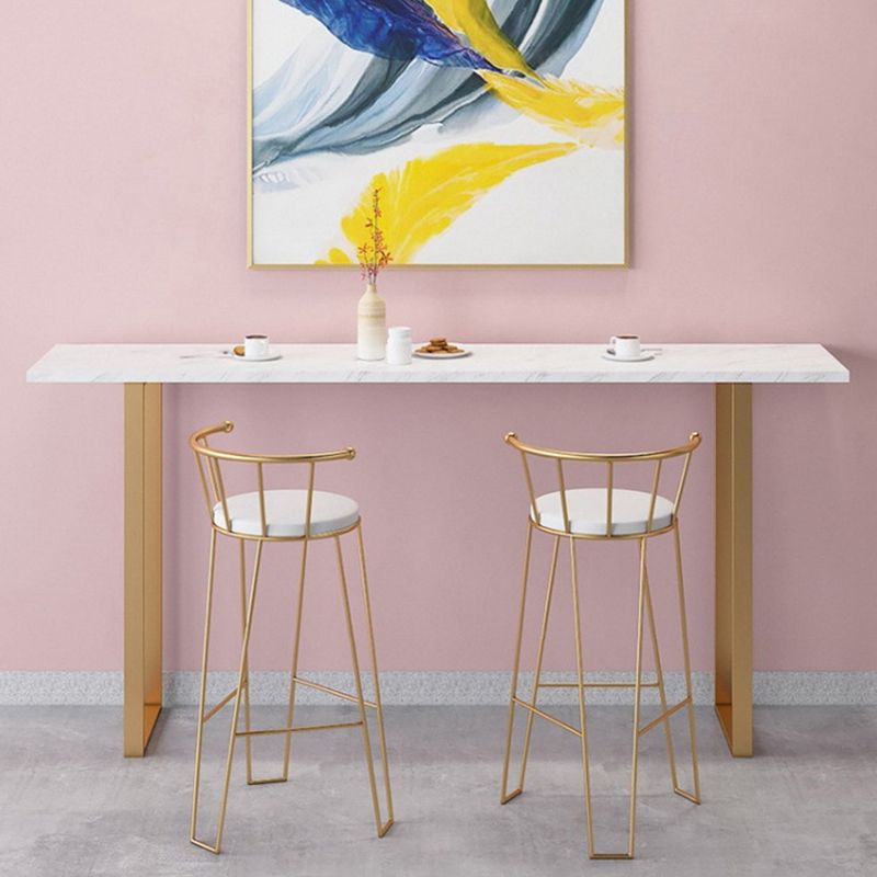 Glam Pub Table Rectangle Bar Height Bar Table for Cafe and Breakroom