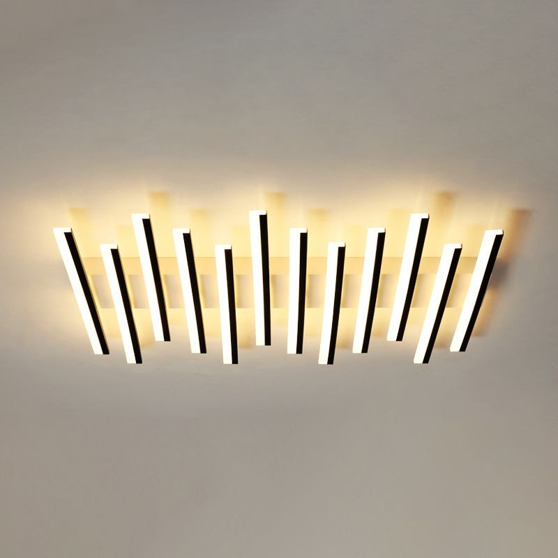 Luminaires encastrés en métal, plafonniers linéaires modernes pour chambre à coucher avec abat-jour en acrylique