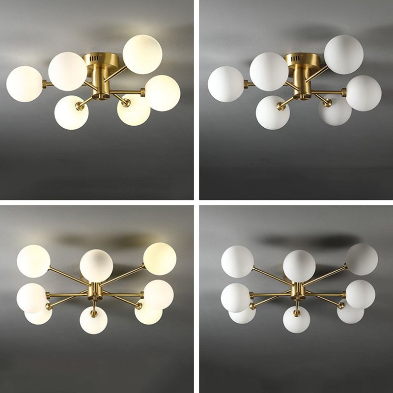 Modern Metallic Ceiling Light Globe Flush Mount Lighting for Foyer