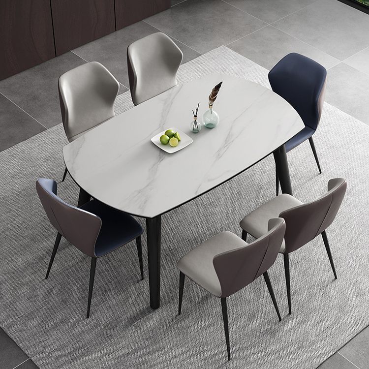 5/7 Pcs Dining Set with Foldable Dining Table and Faux Leather Chairs