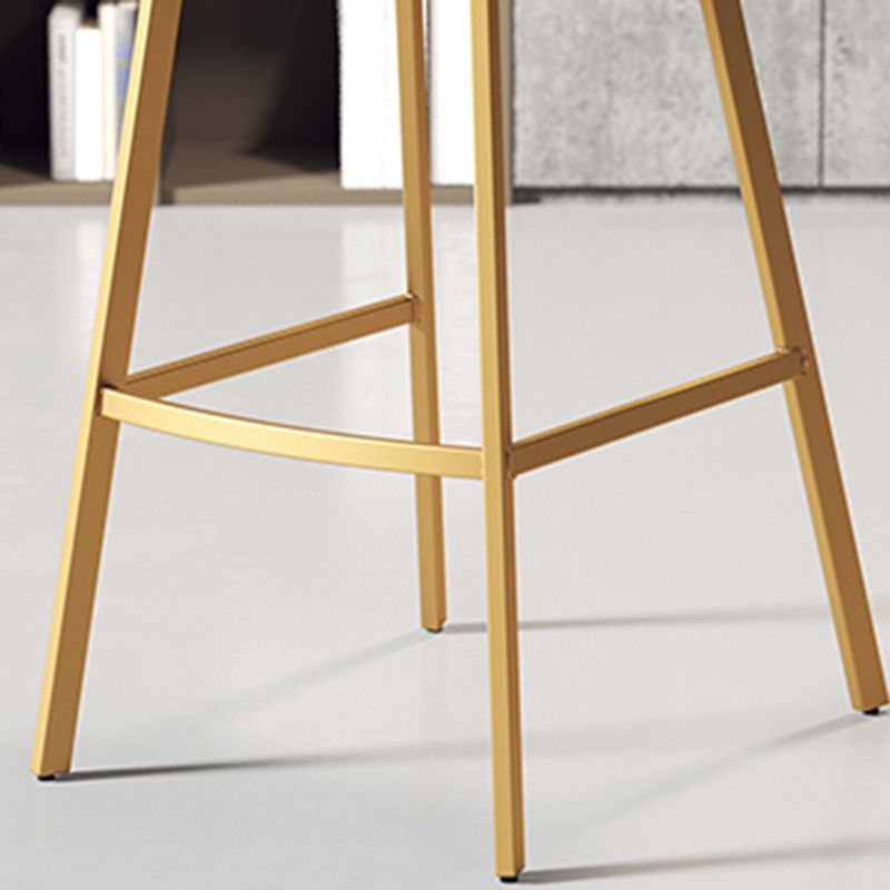 Armless Faux Leather Counter Stool Industrial Footrest Bar Stool