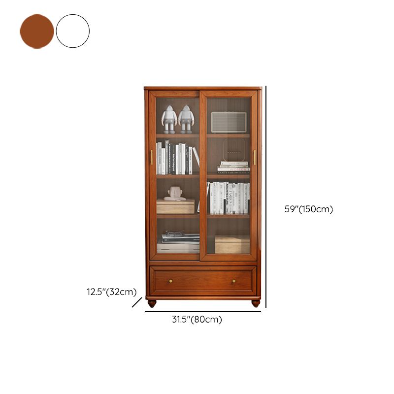 Glam Closed Back Standard Bookshelf Wooden Bookcase for Study Room