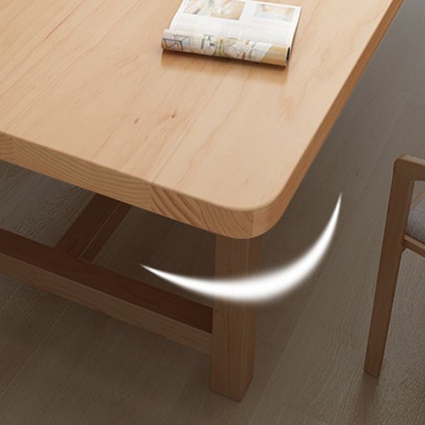 Rectangle Trestle Dining Table Modern Pine Wood Table for Living Room