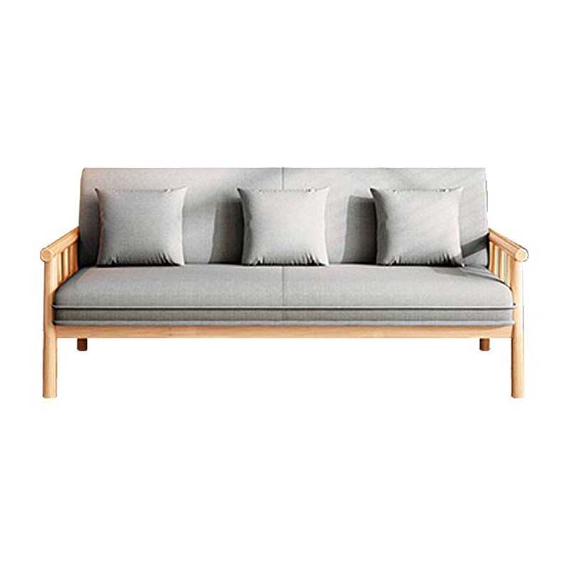 Modern 30.31" H Cotton Blend Wood Frame Square Arm Sofa for Living Room