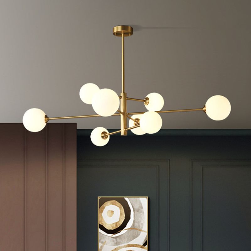 Lumo lampadario a forma di globo in vetro Flaccura illuminata moderna a soffitto a sospensione bianca