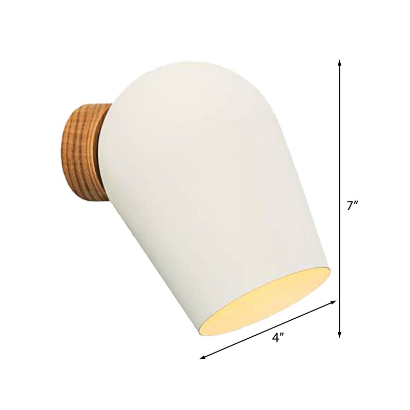 Dome Wall Mounted Light with White Metal Shade 1 Light Nordic Wall Lighting for Bedside
