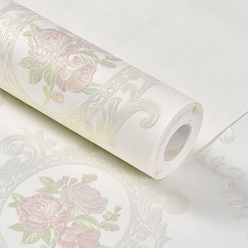 Pastel Color Diamond Patterned Wallpaper Damask Antique Stain Resistant Wall Decor for Bedroom
