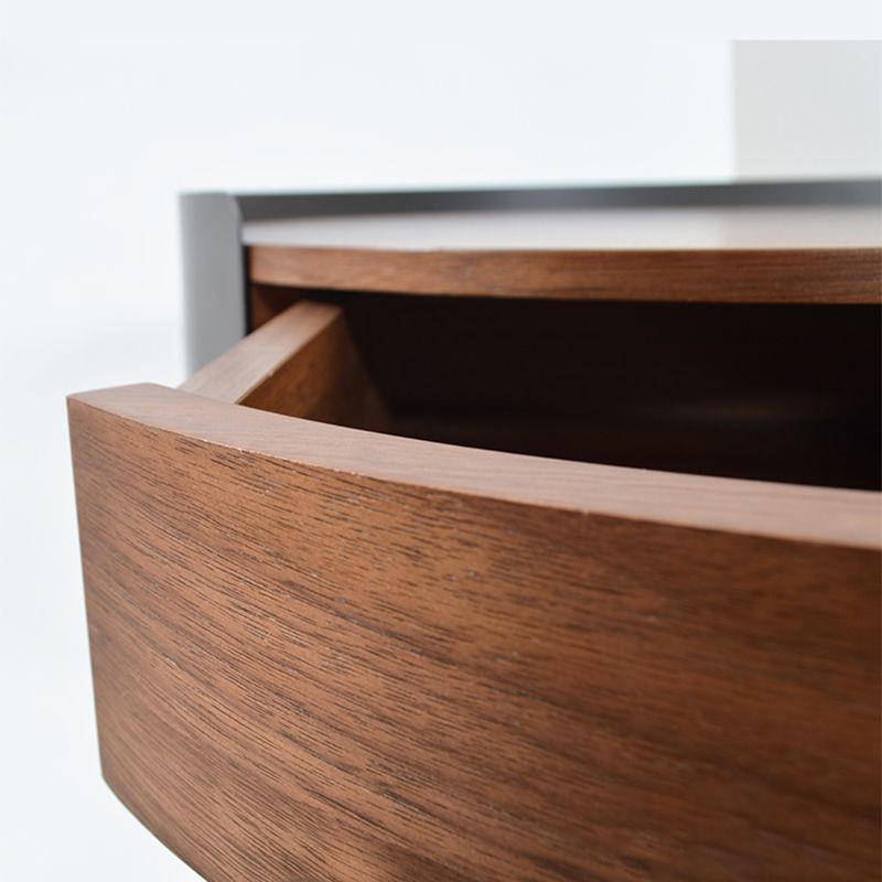 21.2" Tall Scandinavian Round Wooden Top Side Table Metal 4 Legs End Table