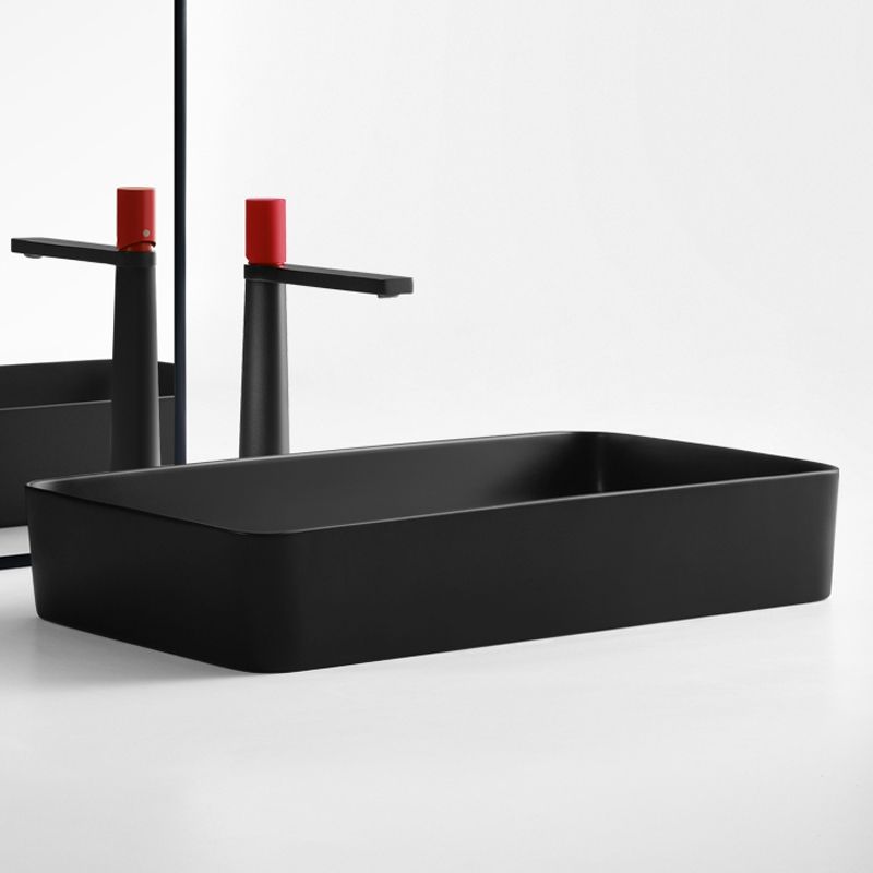 Modern Bathroom Sink Ceramic Oval White Basin Drain Assembly Bathroom Sink
