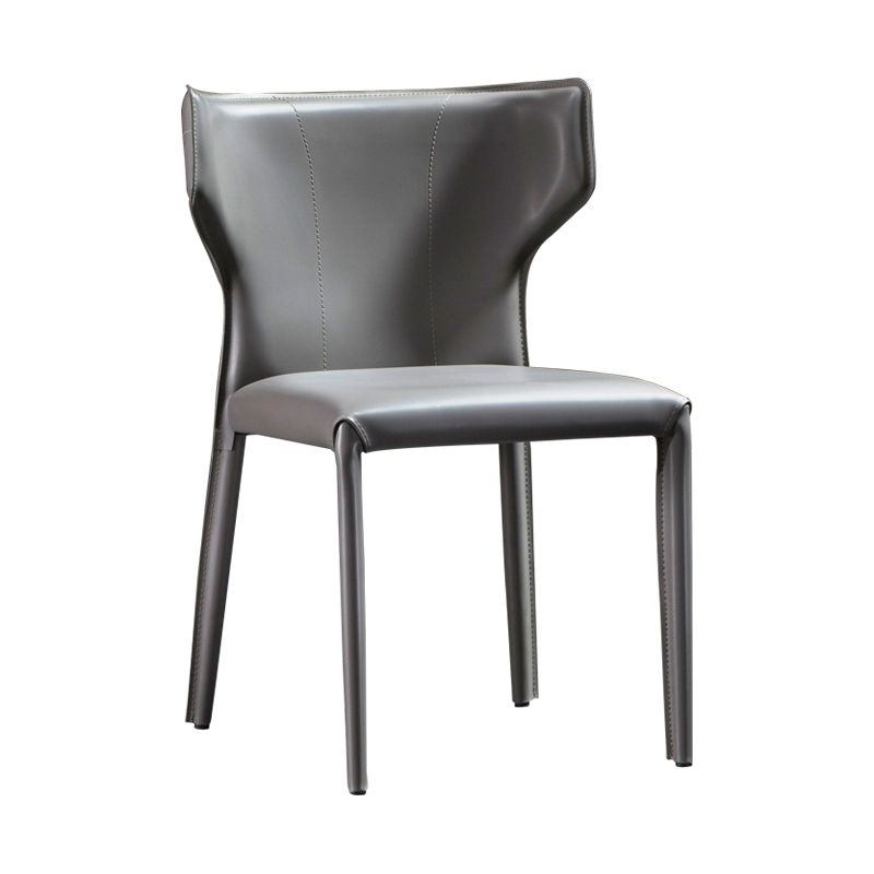 Modern Leather Dining Room Chair Armless Wingback Side Chair