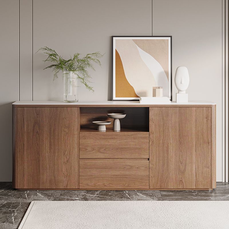 Modern Style Buffet Sideboard Stone Side Board with Cabinets and Drawers
