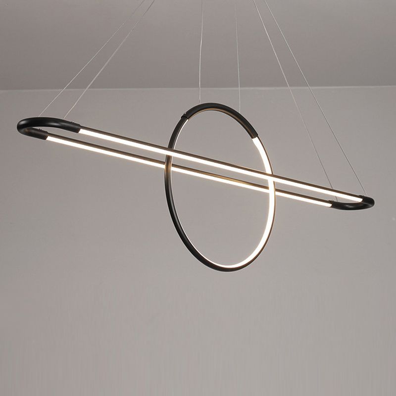 3-Light Island Light Modern Style Ring Shape Metal Pendant Lighting