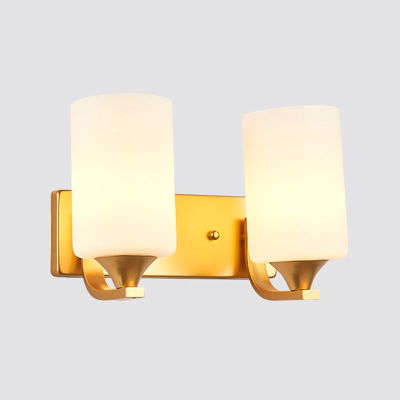 Modern Vanity Lighting Metal Wall Light Fixture in Gold for Bathroom