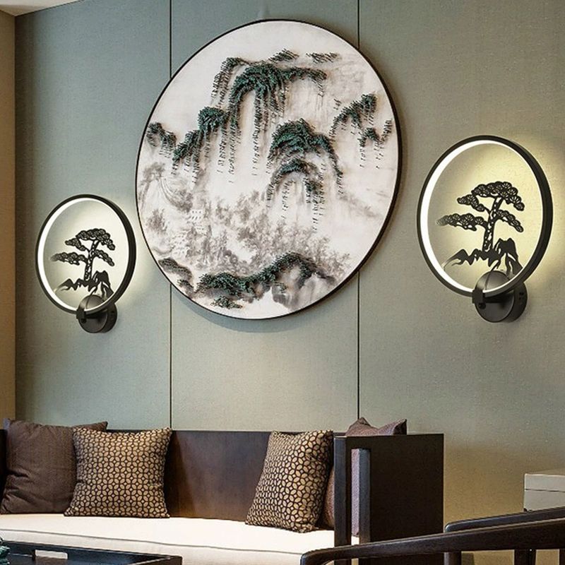 Contemporary LED Wall Light Household Circle Wall Lighting Fixture for Living Room