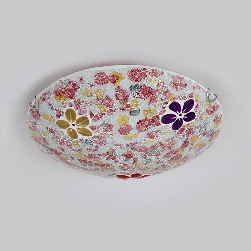2/3 Verlichting Bloemen Flush Mount Verlichting Tiffany Rood Gekleurd Kunst Glas Flush Light Armatuur, 12 "/16" /19.5 " Wide