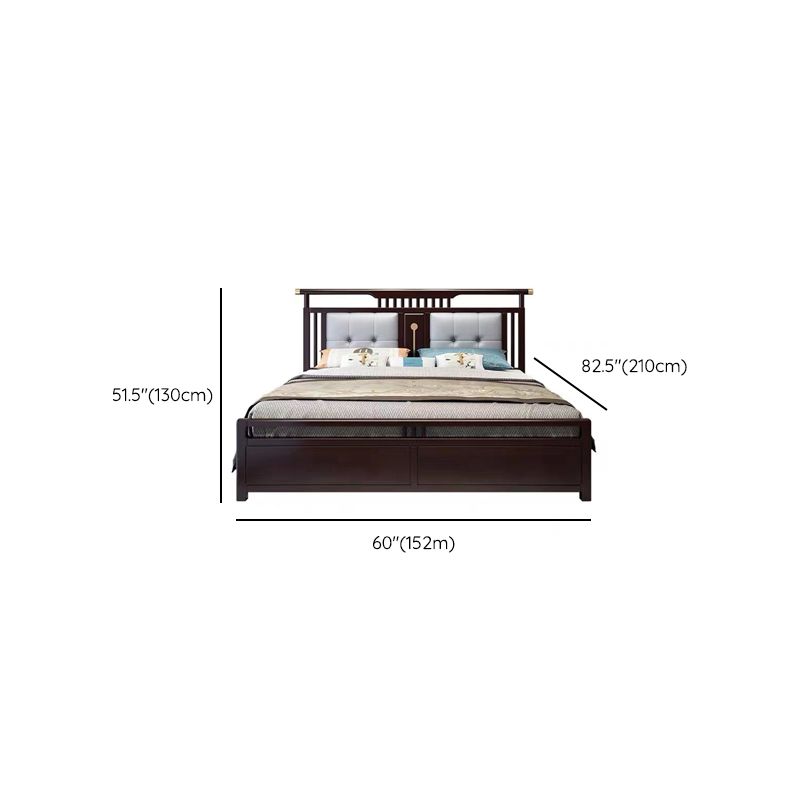 Solid Wood Traditional Panel Bed Tufted Standard Bed with Headboard