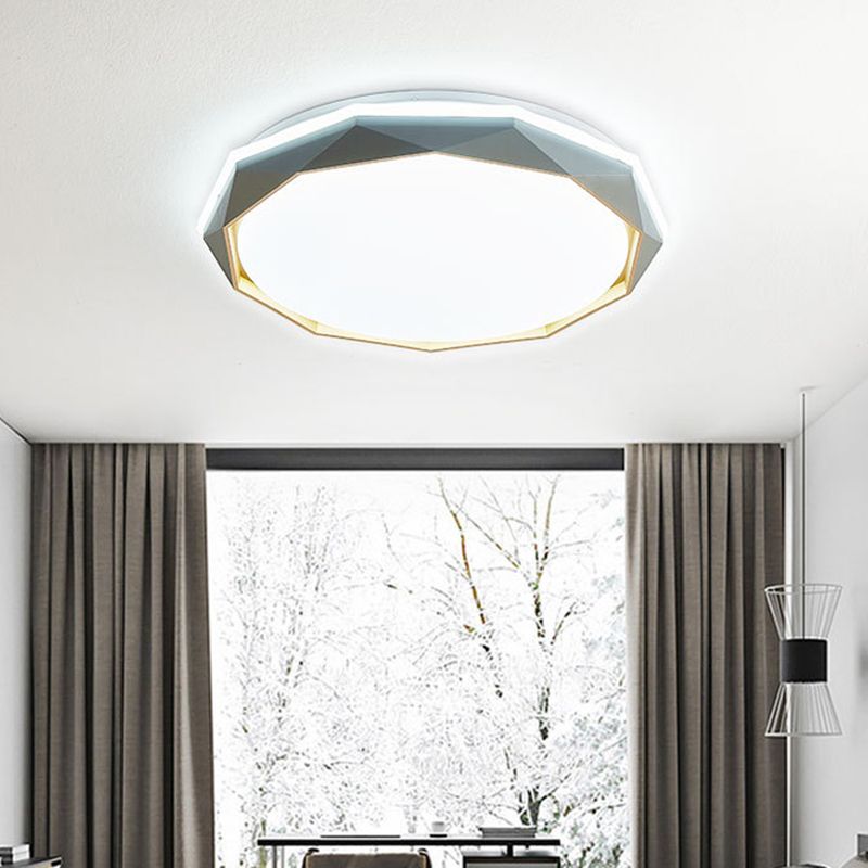 Geometric Flush Mount Fixture Contemporary Metal 2 Lights Flush Light